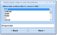 MySQL Export Table To XML File Software screenshot